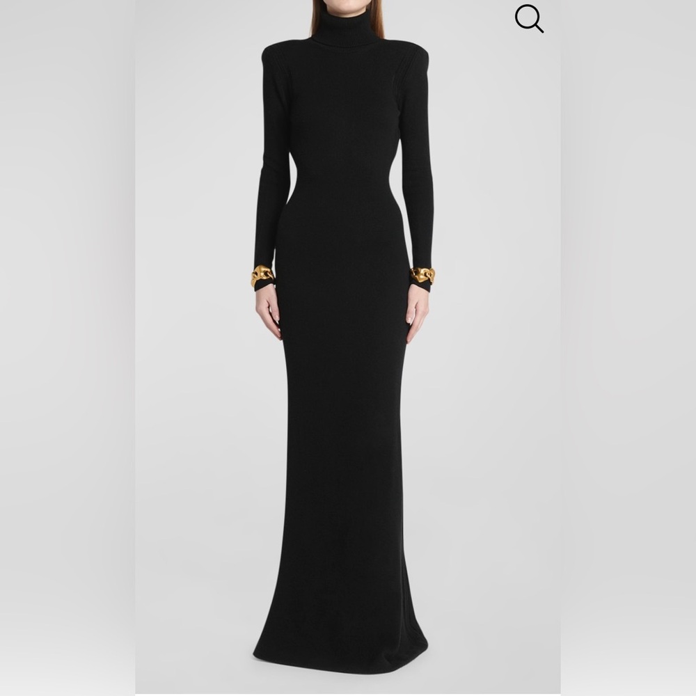 TOM FORD
Turtleneck Backless Soft Cashmere Maxi Dress